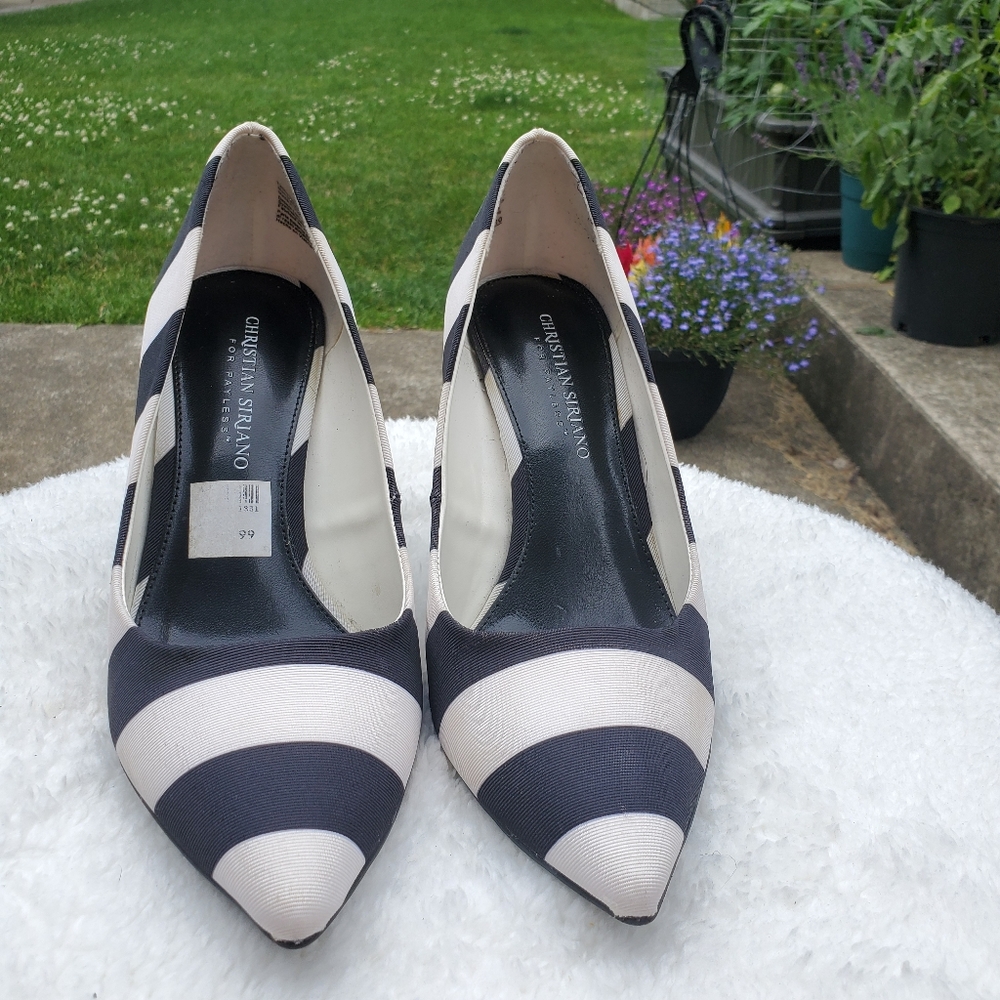 Stripped women's high heel